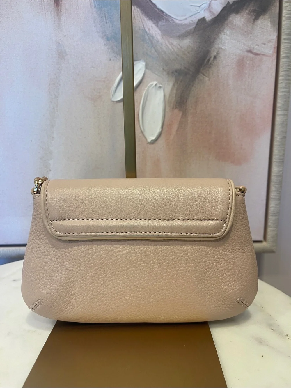 Tory Burch Pebbled Leather Crossbody in Blush